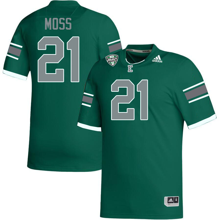 Eastern Michigan Eagles #21 Bryson Moss College Football Jerseys Stitched Sale-Green